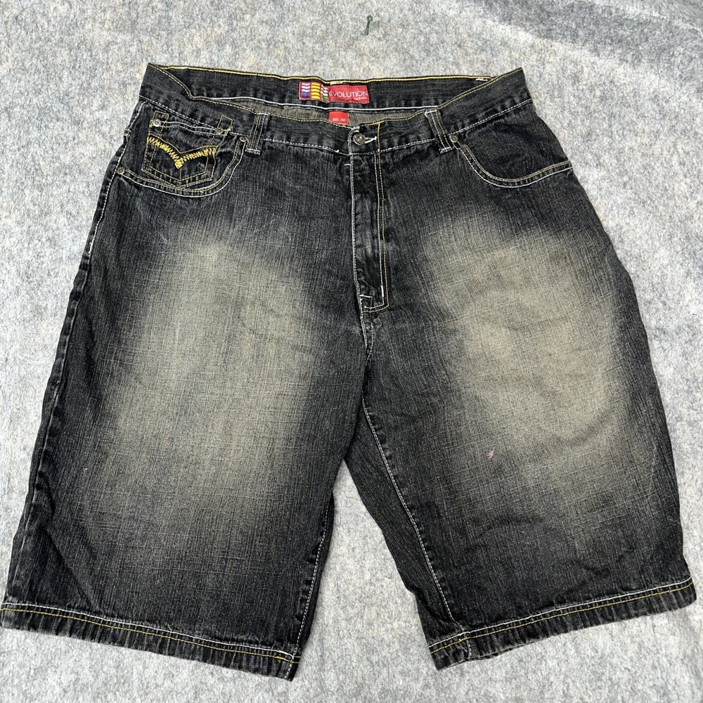 Evolution in Design Men's‎ Size 42 Jean Shorts Distressed- Black Denim (22-2)
